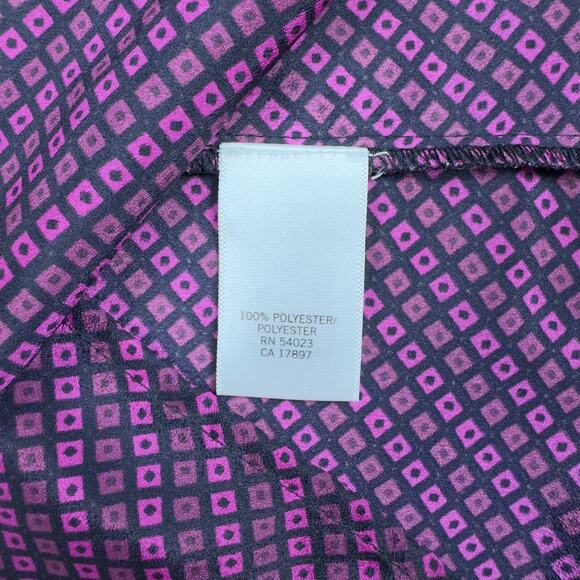 Banana Republic Women’s Blouse Small Purple Geometric Diamond Print - Picture 4 of 7